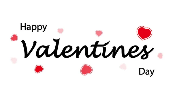Счастливого Дня Святого Валентина Каллиграфическим Текстом Сердцем Векторными Иллюстрациями Стоковая Иллюстрация