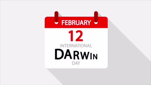 Darwin Day International Calendar Art Video Illustration — Wideo stockowe