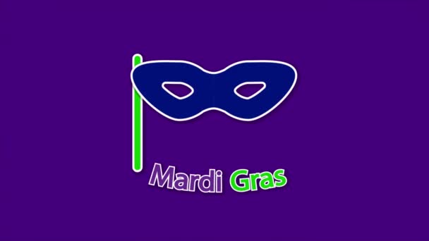 Mardi Gras Carnival Mask Sticker Art Video Illustration — Video