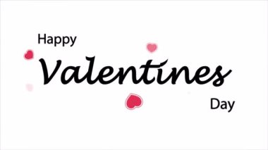 Valentines day happy typography with handwritten calligraphic text and heart, art video illustration.