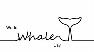 Balinalar dünya gün doğrusal, sanat video illüstrasyonu.