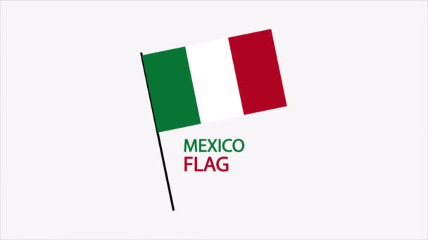 Mexico Flag Day Flagpole Art Video Illustration — Wideo stockowe
