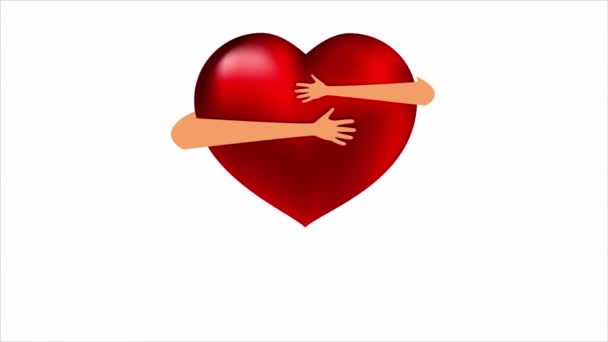 Random Acts Kindness Day Hugs Heart Art Video Illustration — Stock video