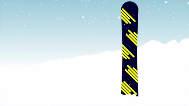 Snowboard Sporu Sanat Videosu Illüstrasyonu — Stok video