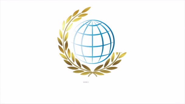 World Civil Defense Day Triangle Globe Logo Art Video Illustration — 图库视频影像