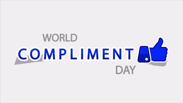 Komplimang Dag Världen Tummen Upp Konst Video Illustration — Stockvideo