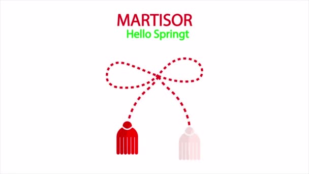 Martisor Talisman Spring Art Video Illustration — Stockvideo