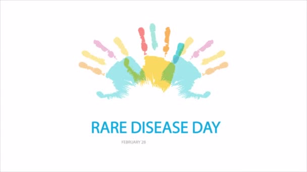 Rare Disease Day Hand Prints Art Video Illustration — Stock Video