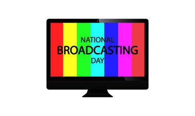 National broadcasting day tv, vector art illustration.