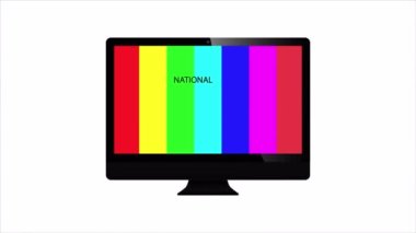 National broadcasting day tv, art video illustration.