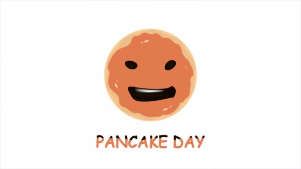Pancake Day Smiling Face Art Video Illustration — Stockvideo