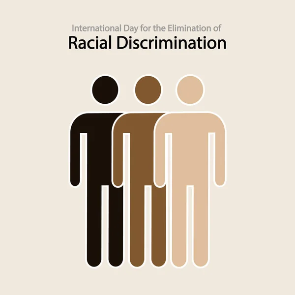 人種差別 カラフルな人々の排除のための国際デー ベクトルアートイラスト — ストックベクタ