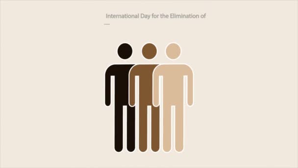 Расова Дискримінація Міжнародний День Ліквідації Барвистих Народів Ілюстрація Художнього Відео — стокове відео
