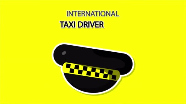 Taxikář Den Samolepka Art Video Ilustrace — Stock video