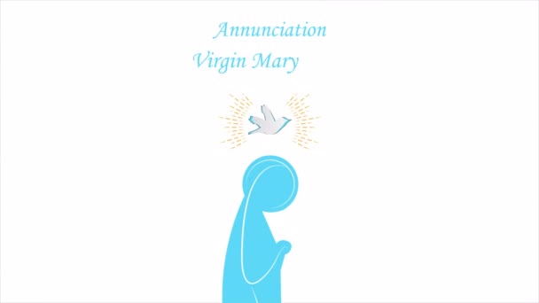 Zwiastowanie Maryja Dziewica Duch Święty Sztuka Wideo Ilustracja — Wideo stockowe