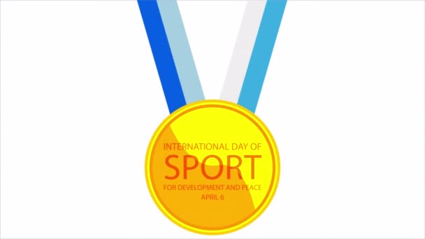 Медаль Спорт Имя Развития Международный День Мира Арт Видео Иллюстрация — стоковое видео