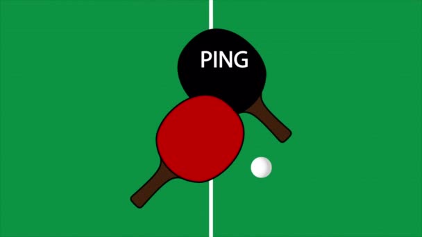 Tennis Table Journée Mondiale Ping Pong Raquettes Ballon Illustration Vidéo — Video