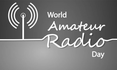 Amatör radyo dünya çizgisi, vektör sanat çizimi.