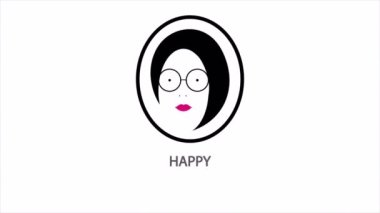 Sekreter Day International kız portresi, sanat videosu illüstrasyonu.
