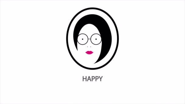 Международный День Секретаря Международный Женский Портрет Художественная Видеоиллюстрация — стоковое видео
