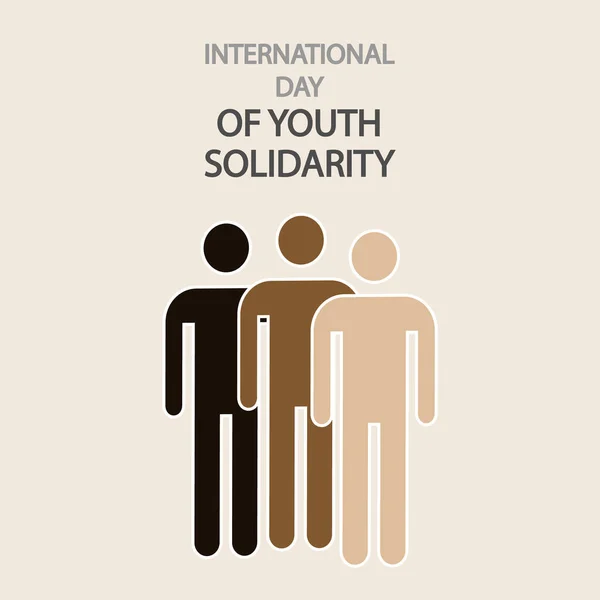 Youth Solidarity International Day People Vector Art Illustration — Stock Vector