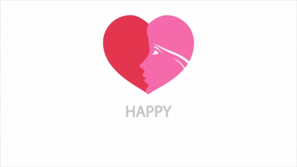 Filles Jour Logo Une Fille Dans Coeur Illustration Vidéo Art — Video