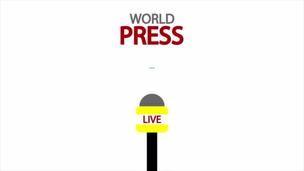 Press Freedom Day World Microfon Ilustrație Video Artă — Videoclip de stoc