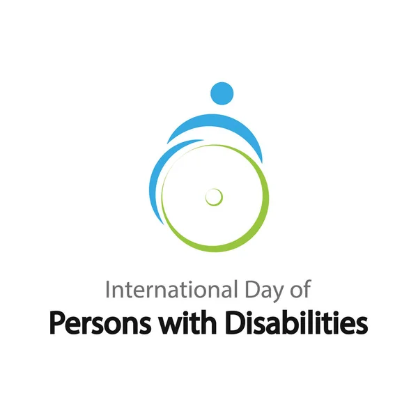 Άτομο Αναπηρίες Διεθνής Ημέρα Λογότυπου Αναπηρικής Πολυθρόνας Εικονογράφηση Διανυσματικής Τέχνης — Διανυσματικό Αρχείο