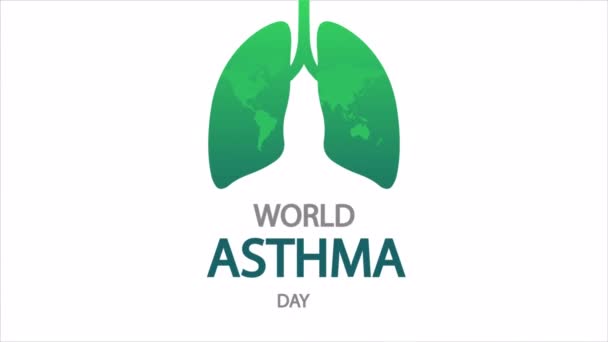 Astmadagen Världen Lungor Och Inhalator Konst Video Illustration — Stockvideo