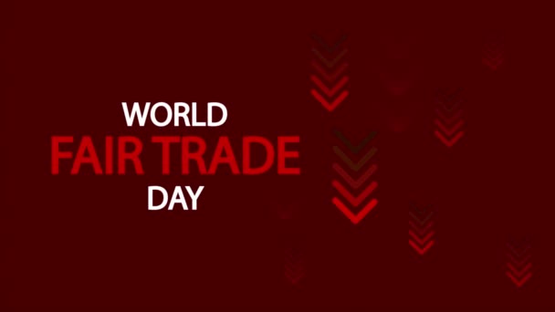 公平贸易日世界下降横幅 艺术视频插图 — 图库视频影像