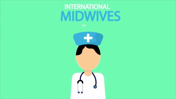 Midwife Day Nemzetközi Orvos Art Video Illusztráció — Stock videók