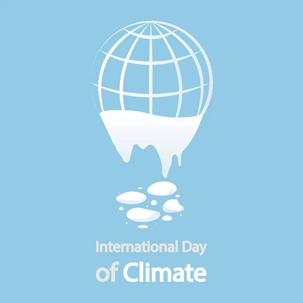 Klimatag Internationaler Schmelzender Gletscher Vektorgrafik Illustration — Stockvektor