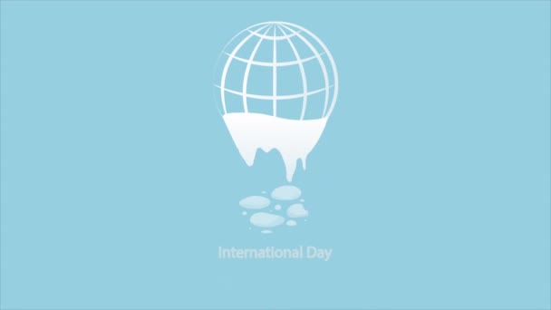 气候日国际冰川融化 艺术视频说明 — 图库视频影像