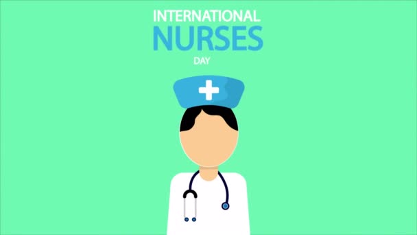 看護師の日国際医師 アートビデオイラスト — ストック動画