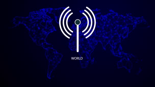 Telekommunikation Och Informationssamhället Day World Wifi Konst Video Illustration — Stockvideo