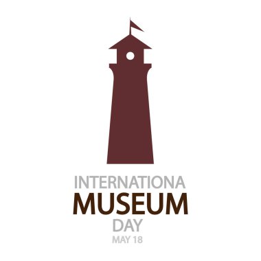 Müze Günü Uluslararası Deniz feneri, vektör sanat illüstrasyonu.