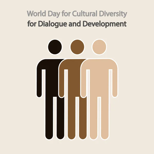 World Day Cultural Diversity Dialogue Development Different Peop Vector Art — Stock Vector