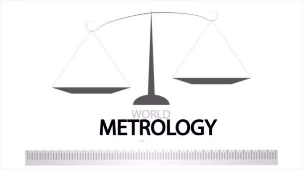 Metrology Day World Ruler Scales Art Video Illustration — Stock Video