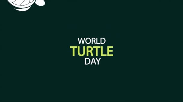 Turtle Day World Banner Linear Frame Art Video Illustration — Stock video
