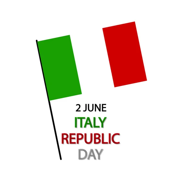 Itália República Dia Flagpole Arte Vetorial Ilustração — Vetor de Stock