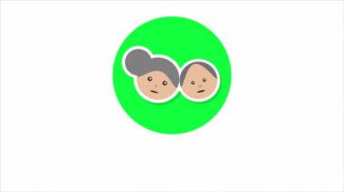 Ebeveynler Günü küresel yetişkinler, sanat videosu illüstrasyonu.