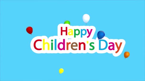 Międzynarodowy Dzień Dziecka Balony Sztuka Wideo Ilustracja — Wideo stockowe