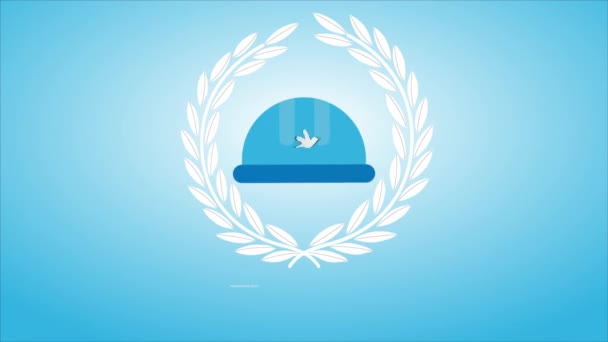 联合国维持和平人员国际月桂树花环和头盔日 艺术视频说明 — 图库视频影像