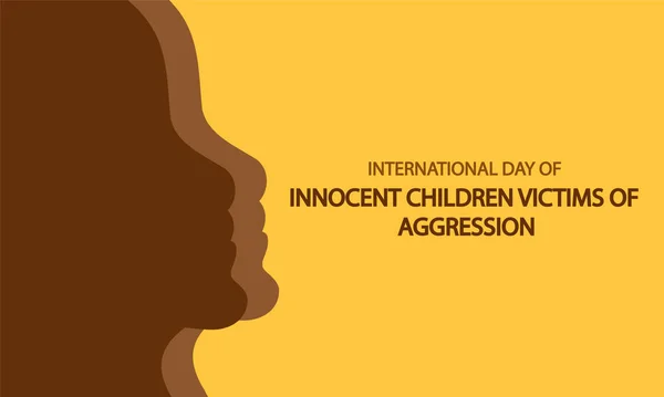 Oskyldiga Barn Offer För Aggression Internationella Dagen Vektor Konst Illustration — Stock vektor