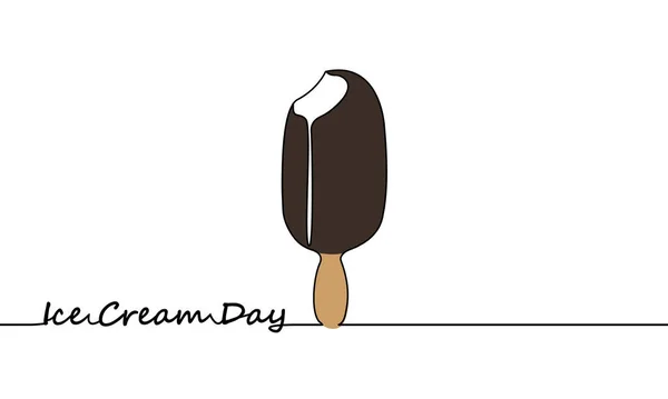 アイスクリームの日ライン ベクトルアートイラスト — ストックベクタ