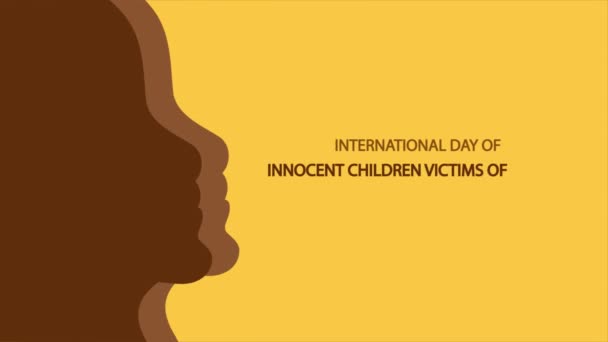 Crianças Inocentes Vítimas Dia Internacional Agressão Ilustração Vídeo Arte — Vídeo de Stock