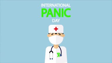 Panik Günü Uluslararası doktor, sanat videosu illüstrasyonu.