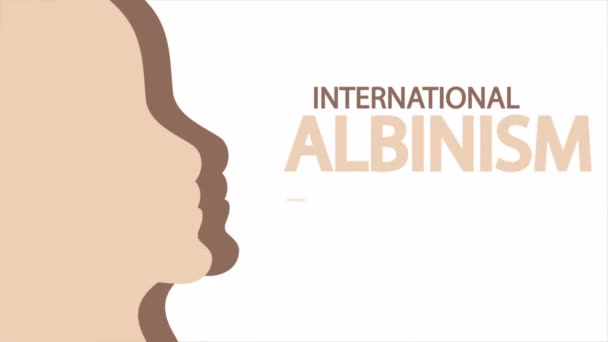 Albinism Awareness Day Διεθνές Πορτρέτο Εικονογράφηση Βίντεο Τέχνης — Αρχείο Βίντεο