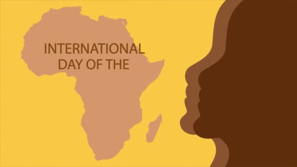 Afrikanska Barnens Internationella Dag Barn Huvud Och Kontinent Konst Video — Stockvideo