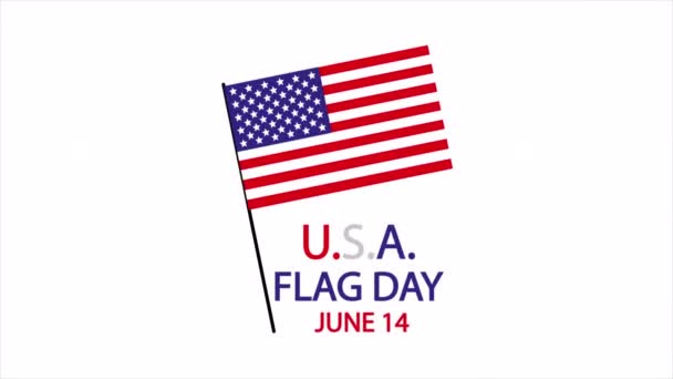 Amerikansk Flaggdag Usa Flaggstång Konst Video Illustration — Stockvideo